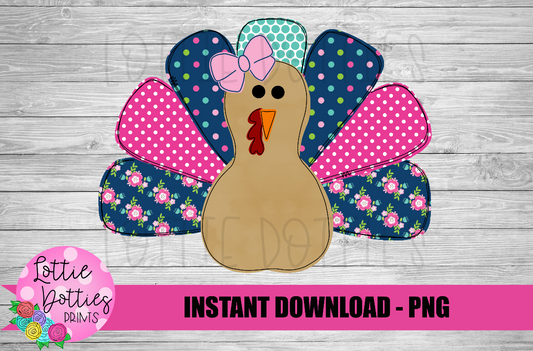 Turkey Png - Turkey Sublimation Design- Digital Download - Faux Applique