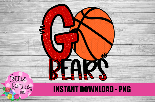 Go Bears PNG - Bears  sublimation design - Digital Download