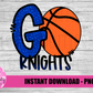 Go Knights PNG - Knights -  sublimation design - Digital Download
