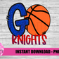 Go Knights PNG - Knights -  sublimation design - Digital Download