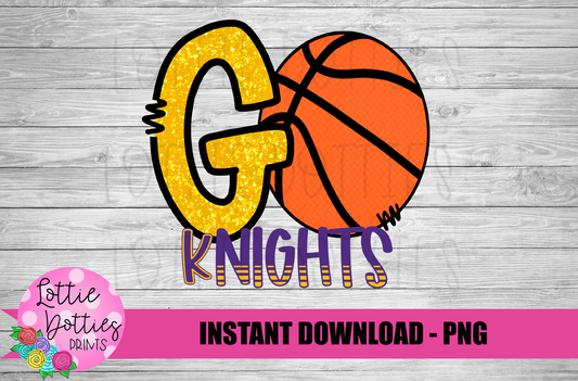 Go Knights PNG - Knights -  sublimation design - Digital Download
