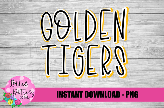 GOLDEN TIGERS PNG- TIGERS SUBLIMATION - DIGITAL DOWNLOAD