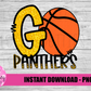 Go Panthers  PNG - Basketball - Panthers Sublimation  - Digital Download