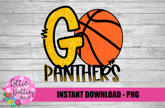 Go Panthers  PNG - Basketball - Panthers Sublimation  - Digital Download
