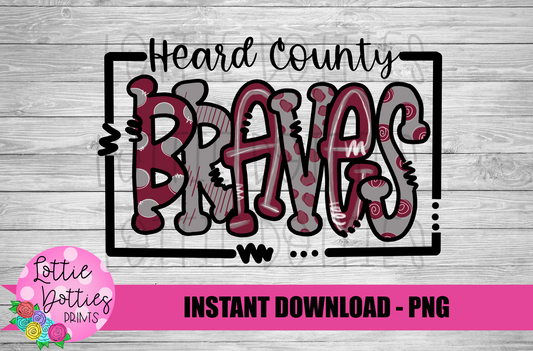 Heard County Braves PNG - Braves sublimation design - Digital Download