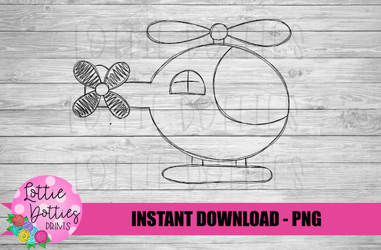 Helicopter PNG - Sketch Helicopter Sublimation - Digital Download