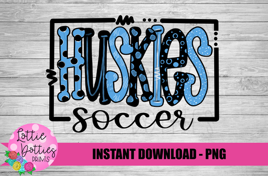 Huskies PNG - Soccer sublimation design - Digital Download