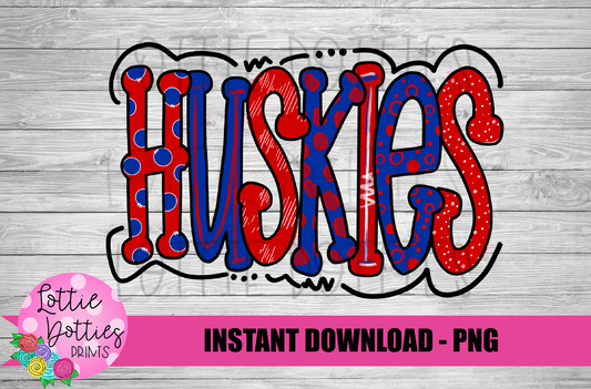 Huskies PNG - Huskies   sublimation design - Digital Download - Red and Royal