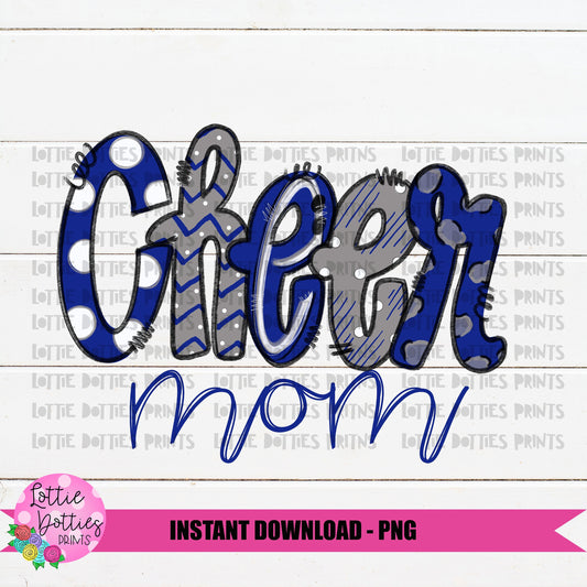 Cheer Mom Png - Cheer Sublimation File - Royal Blue - Instant download - Digital Download