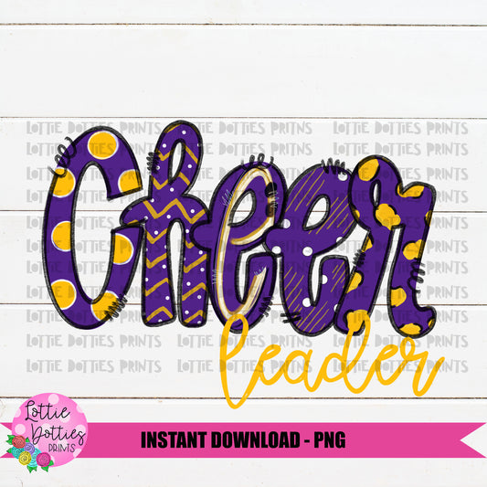 Cheer leader Png - Cheerleader Sublimation File - Purple and Gold - Instant download - Digital Download