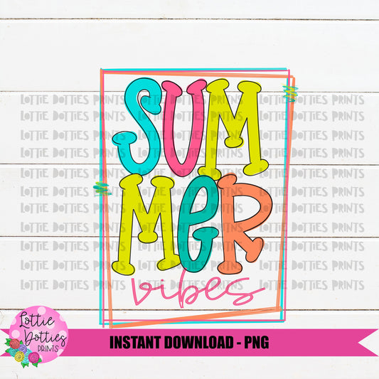 Summer Vibes Png -  Summer Vibes Sublimation Design - Instant Download