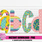 Floral and Stripe Faux Applique Alphabet - Alpha Pack - Alphabet Clipart - Instant Download - Rainbow