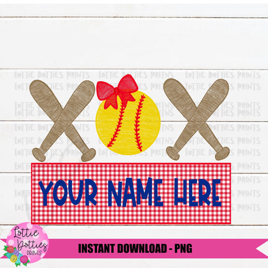 Softball Png - Kids Softball  Design - Sublimation File - Instant download - Digital Download