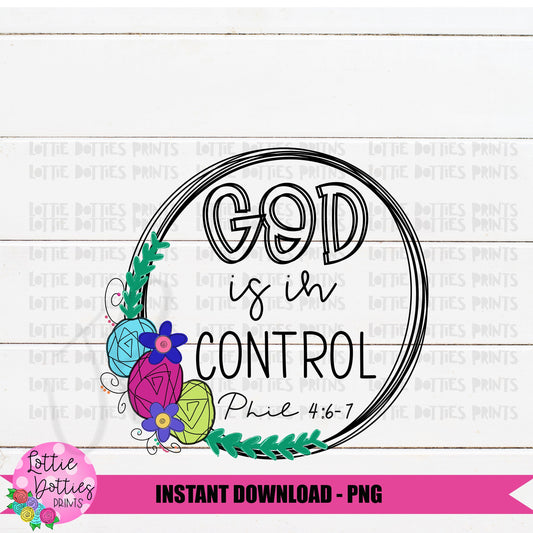 God is in Control Png - Faith Png - Sublimation File - Instant Download - Digital Download - Leopard Print