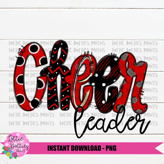 Cheer leader Png - Cheerleader Sublimation File -Red and Black - Instant download - Digital Download