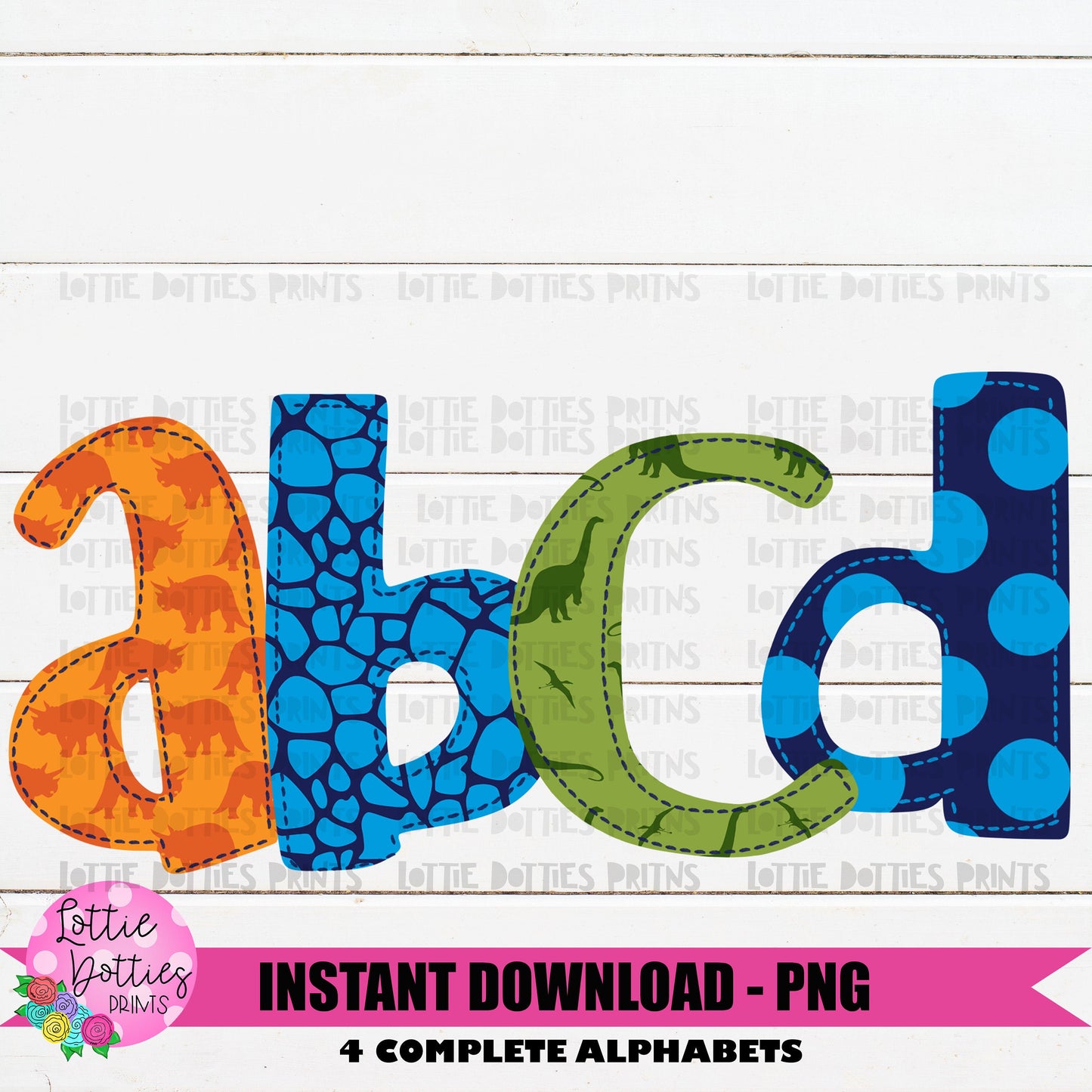 Dino Faux Applique Alphabet - Alpha Pack - Alphabet Clipart - Instant Download - Dinosaur - Boy Alpha Pack