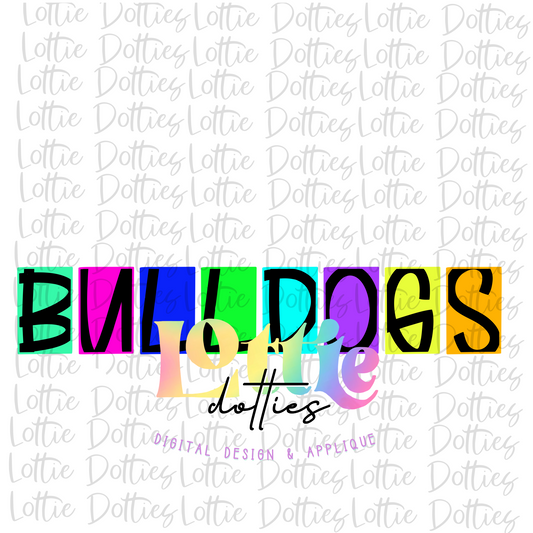 Bulldogs  Png -  sublimation design - Digital Download - Neon Box