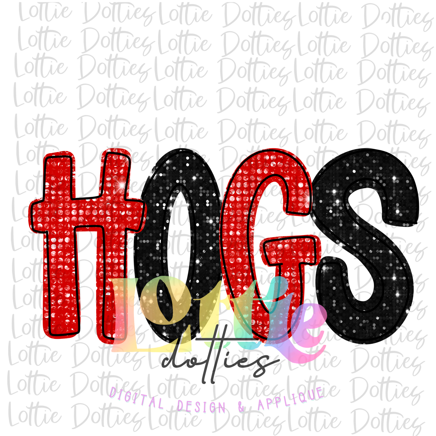 Hogs PNG - Hogs Sublimation - Digital Download - Red and Black