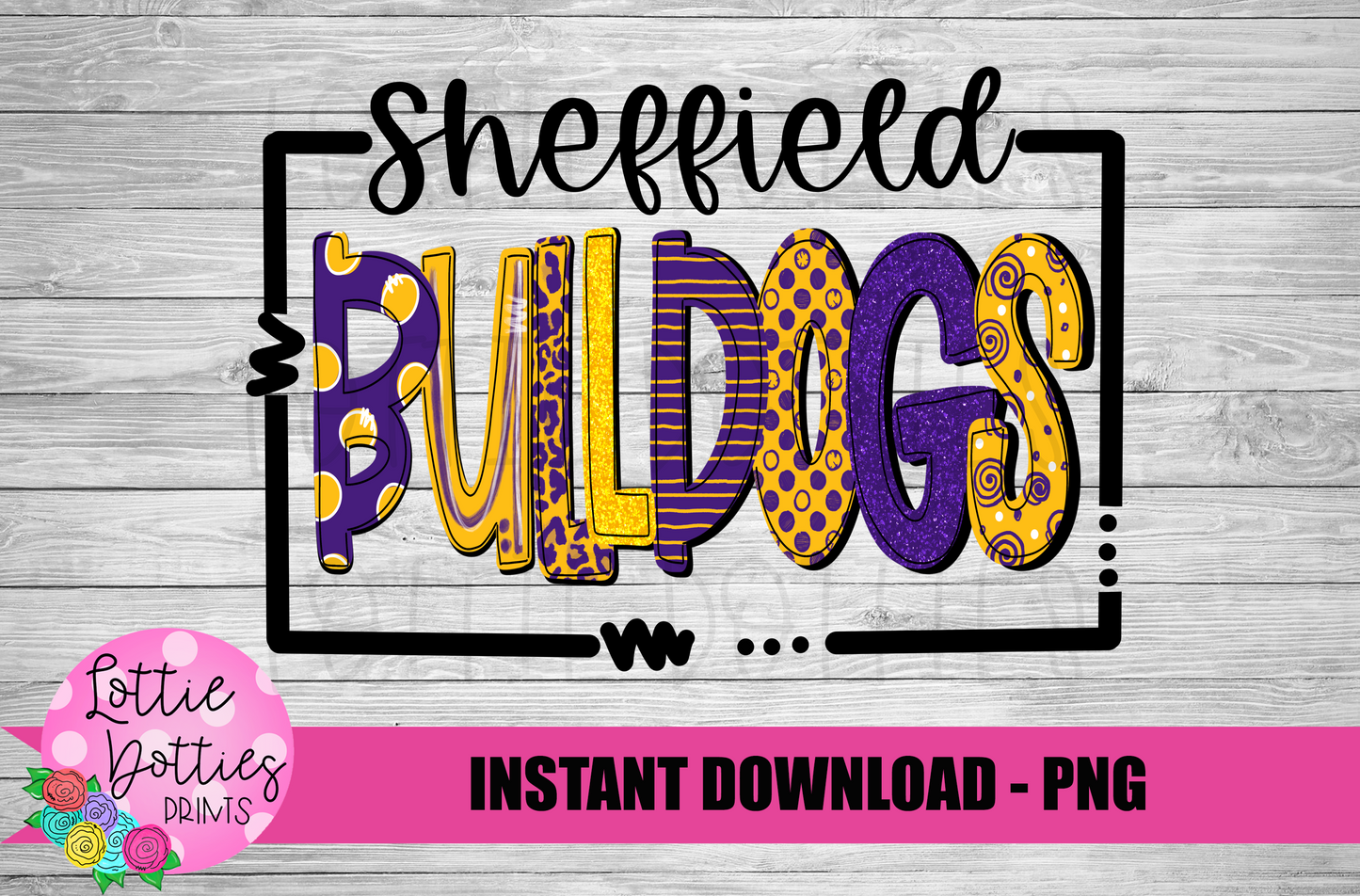 Sheffield Bulldogs PNG - Purple and Gold Bulldogs  -  sublimation design - Digital Download