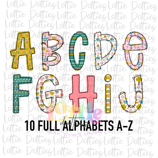 In the Garden Alpha - Alpha Pack - Alphabet Clipart - Instant Download  - Alpha Pack