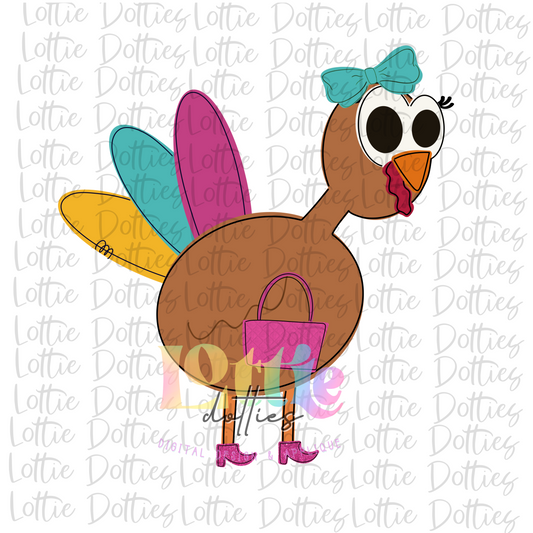 Turkey Girl Png - Thanksgiving Sublimation Design- Digital Download