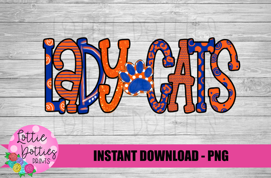 Lady Cats PNG - Ladycats Sublimation - Mascots