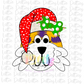 Tiger Santa Hat Purple and Gold Girl Png - Sublimation Design- Digital Download