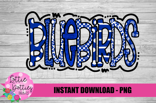 Bluebirds PNG -Sublimation design - Digital Download
