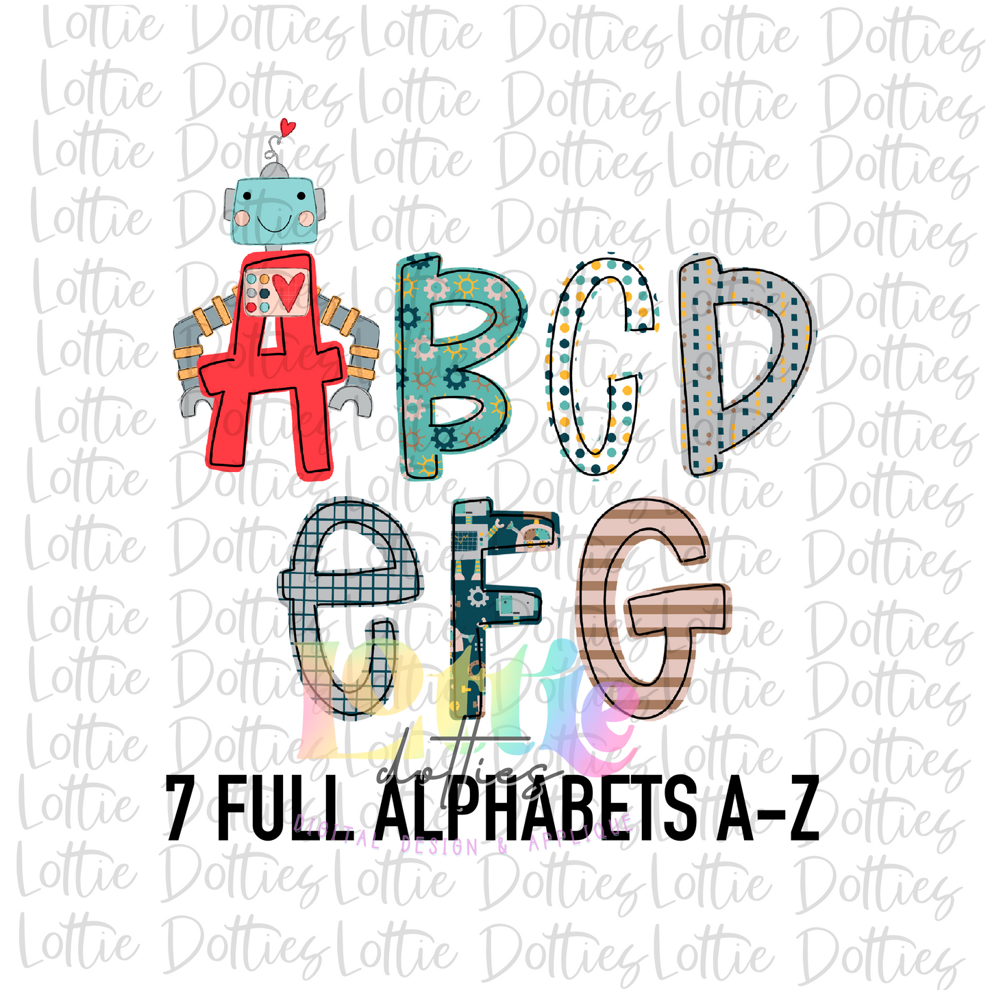 Love Bot Alpha - Love Machine - Valentine’s Day Alpha - Alphabet Clipart - Instant Download  - Alpha Pack