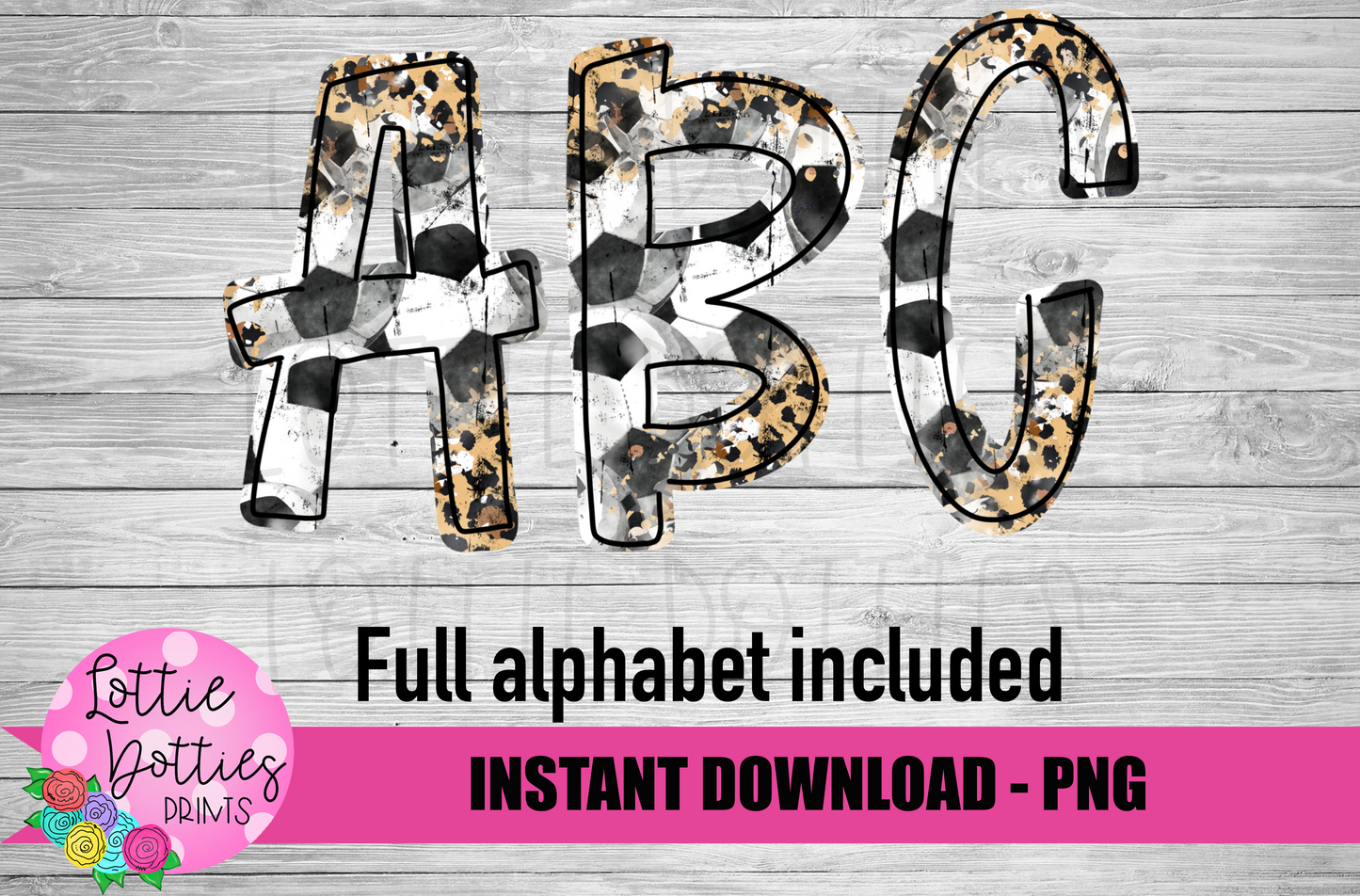 Leopard Soccer Alphabet - Alpha Pack - Alphabet Clipart - Instant Download  - Alpha Pack