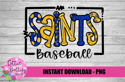 Saints Baseball PNG -  Baseball sublimation design - Digital Download