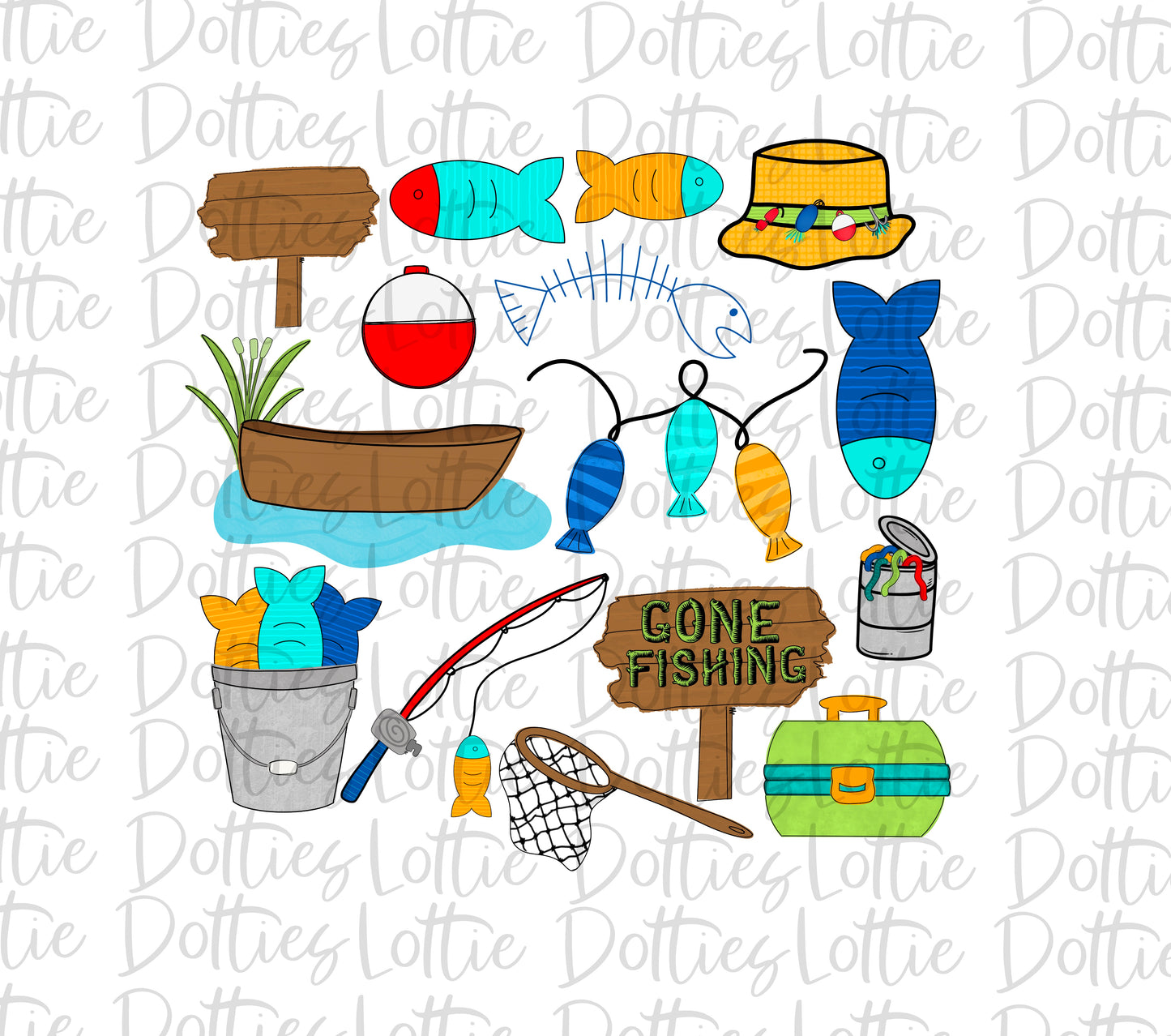 Fishing Alphabet - Alpha Pack - Alphabet Clipart - Instant Download