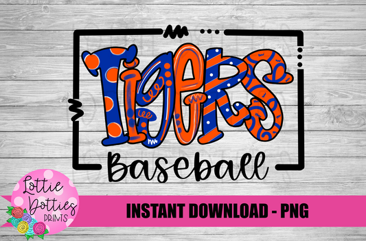Tigers Baseball PNG - Tigers sublimation design - Digital Download