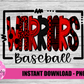 Warriors Baseball Png - Mascot  Sublimation Design - Digital Download