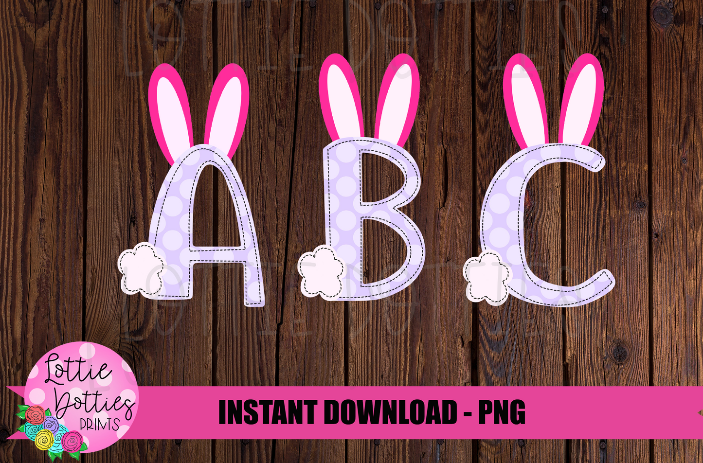 Easter Bunny Faux Applique Alphabet - Alpha Pack - Alphabet Clipart - Instant Download