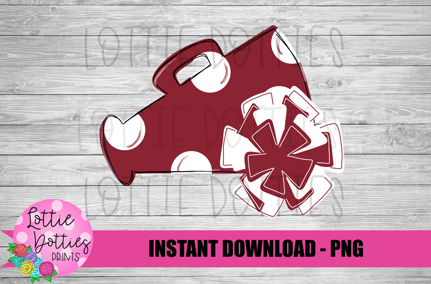 Megaphone PNG - Cheer Design - Maroon Megaphone Sublimation