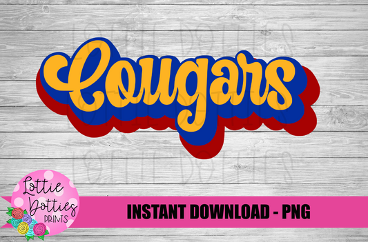 Cougars  Png - Sublimation Design - Cougars  Sublimation- Digital Download