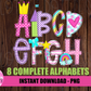 Princess Alphabet - Alpha Pack - Alphabet Clipart - Instant Download  - Alpha Pack