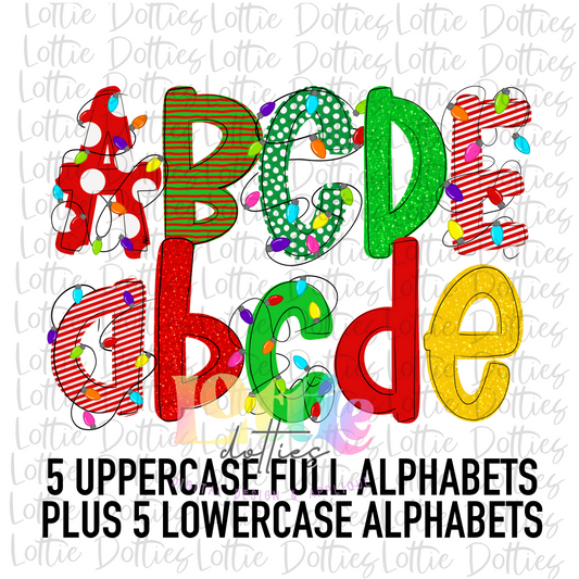 Christmas lights Alphabet - Alpha Pack - Alphabet Clipart - Instant Download  - Christmas Alpha Pack