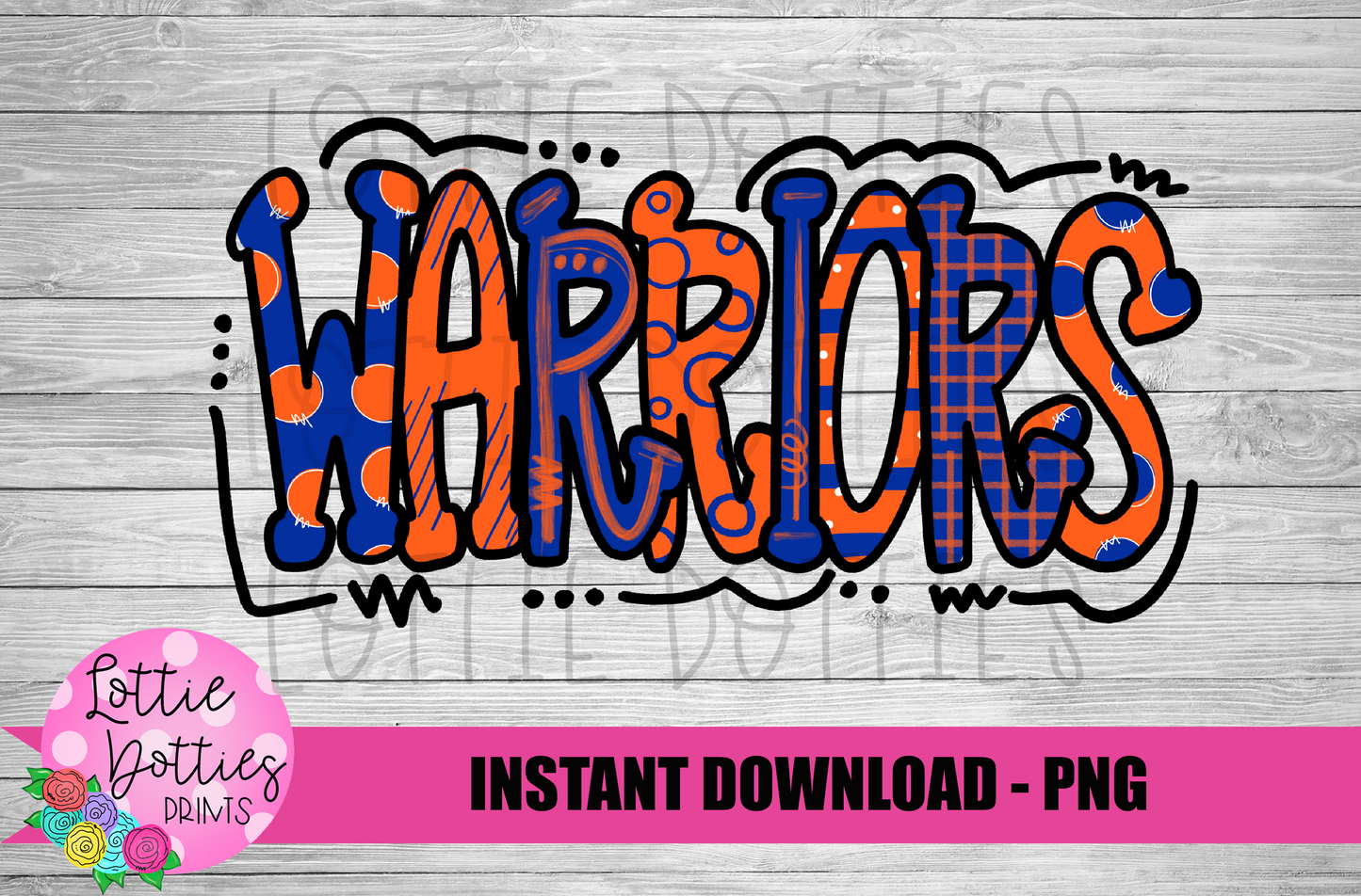 Warriors Png - Mascot  Sublimation Design - Digital Download