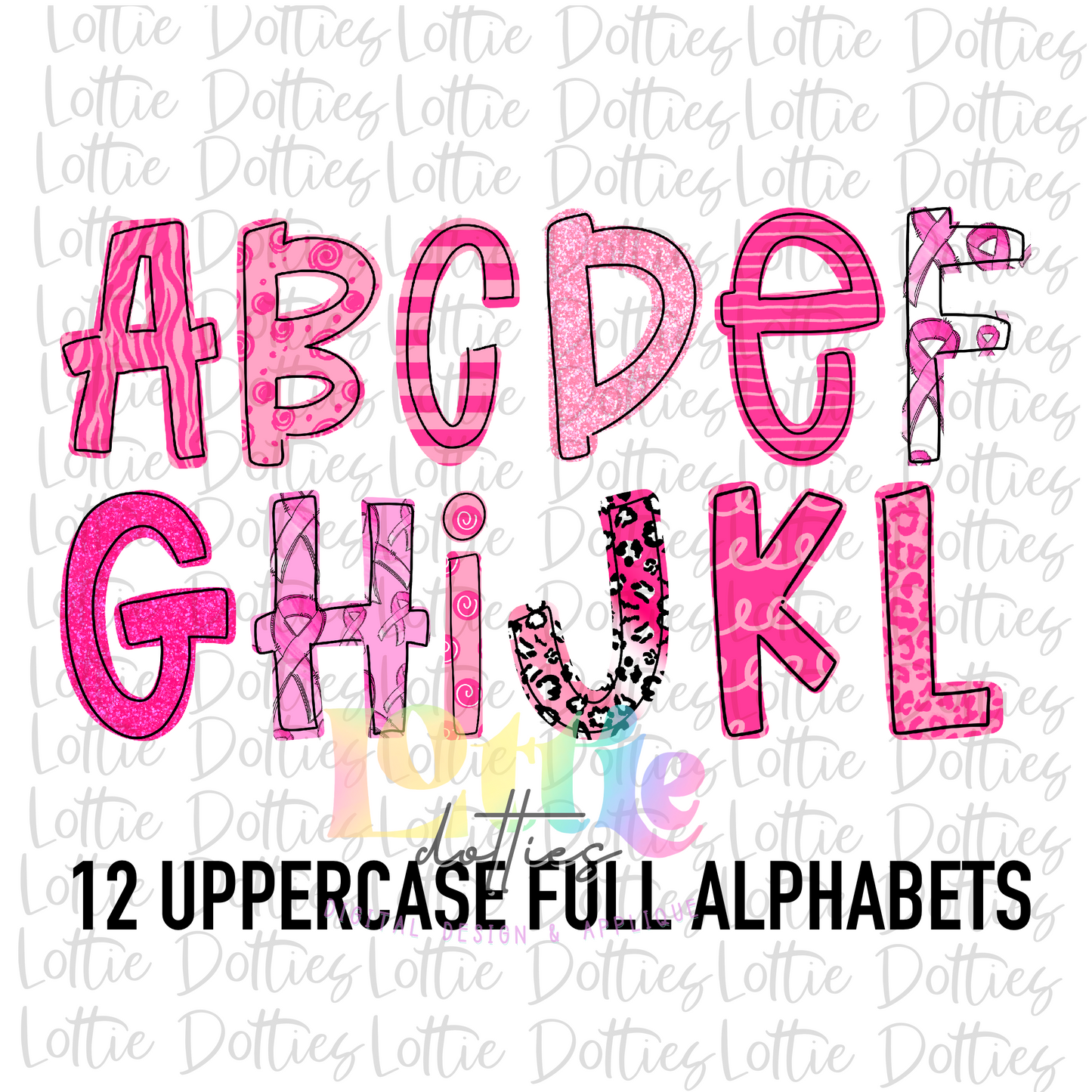 Breast Cancer Awareness Alphabet - Alpha Pack - Alphabet Clipart - Instant Download  - Girl Alpha Pack