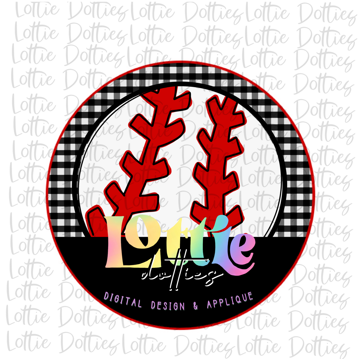 Baseball Circle  - PNG - Baseball Sublimation- Digital Download - Black and Red