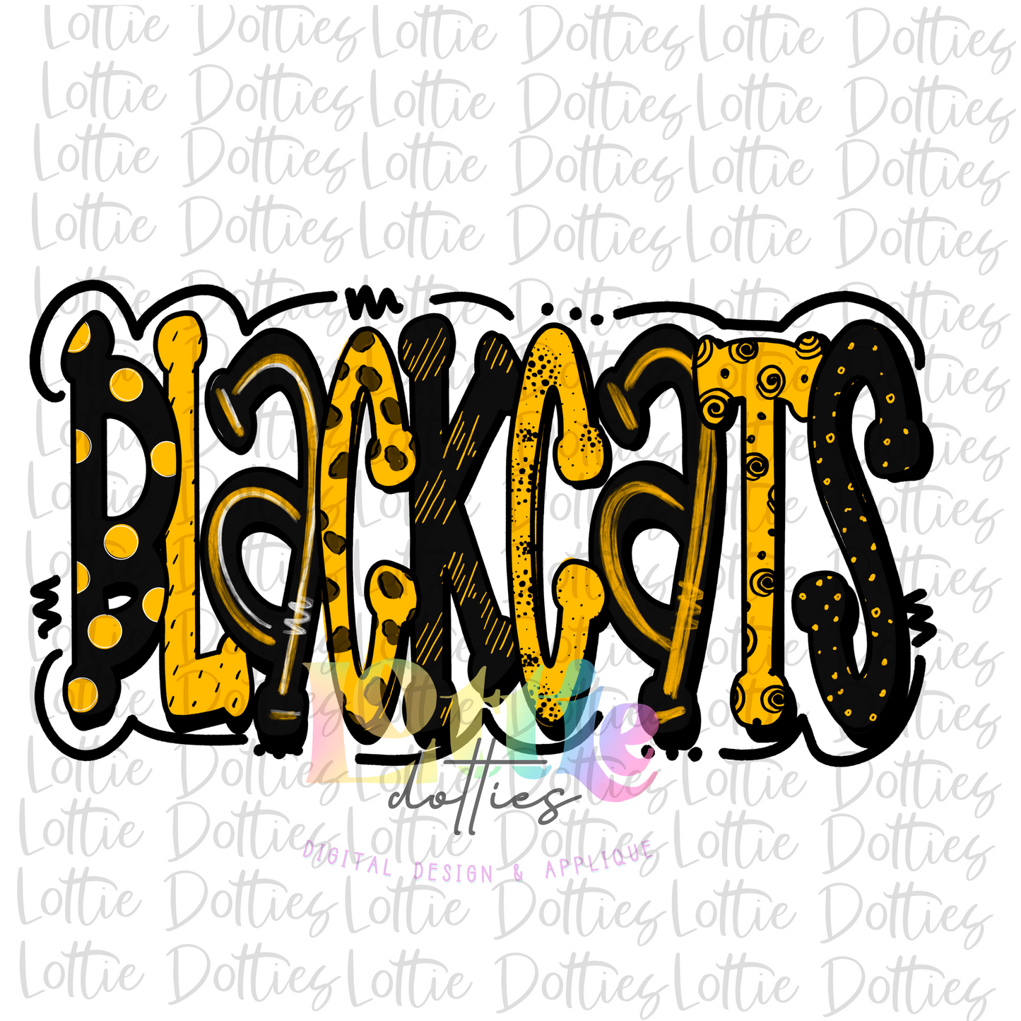 Blackcats - PNG - Blackcats - Sublimation - Black and Gold - Digital Download