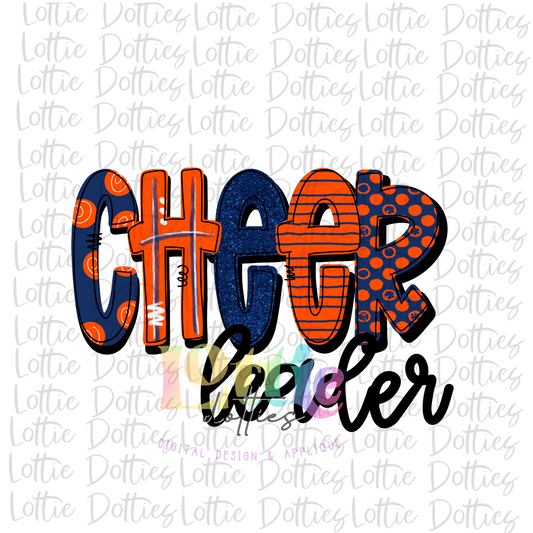 Cheer leader Navy and Orange Png - Cheerleader Sublimation File -Navy and Orange - Instant download - Digital Download