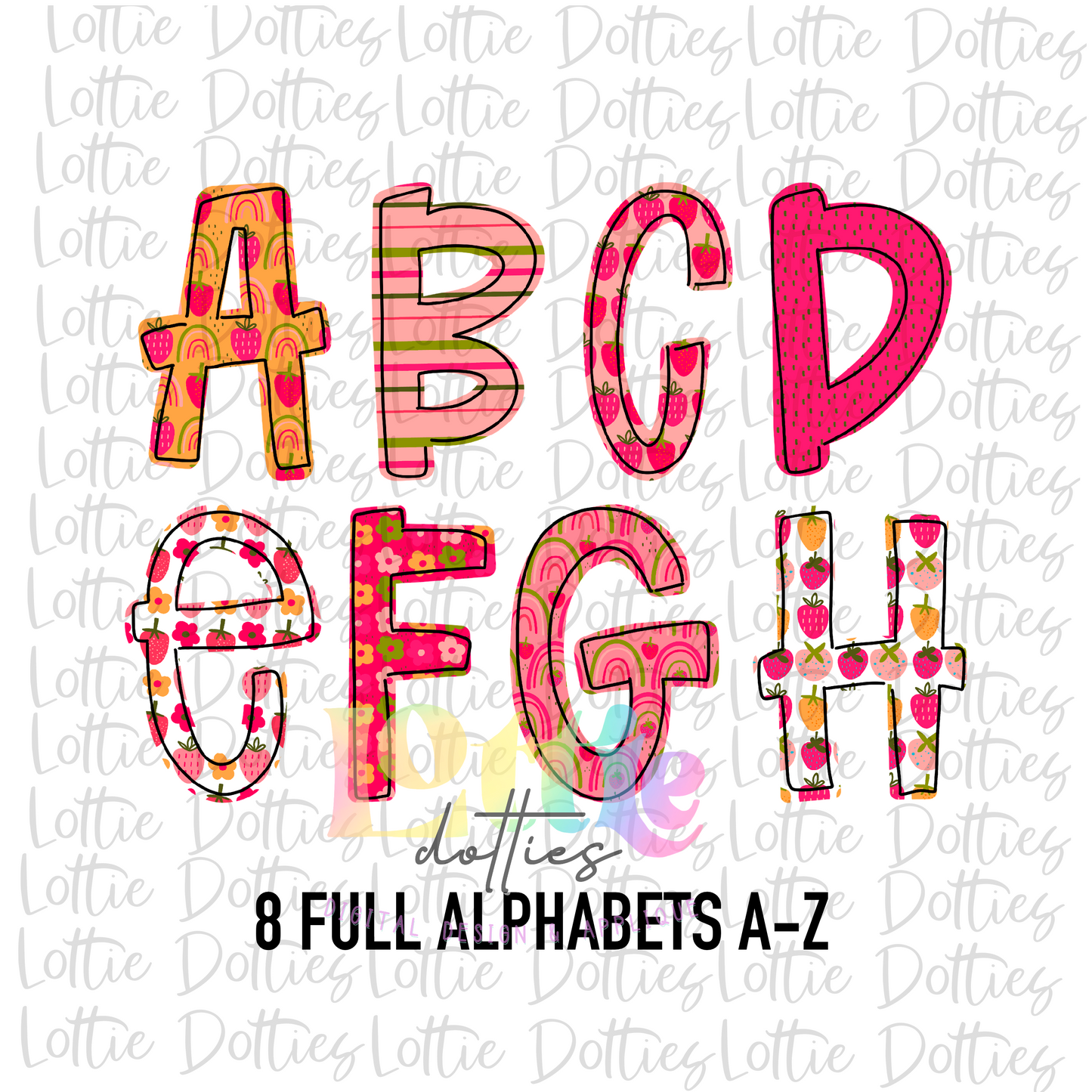 Berry Bright Alpha - Alpha Pack - Alphabet Clipart - Instant Download  - Alpha Pack