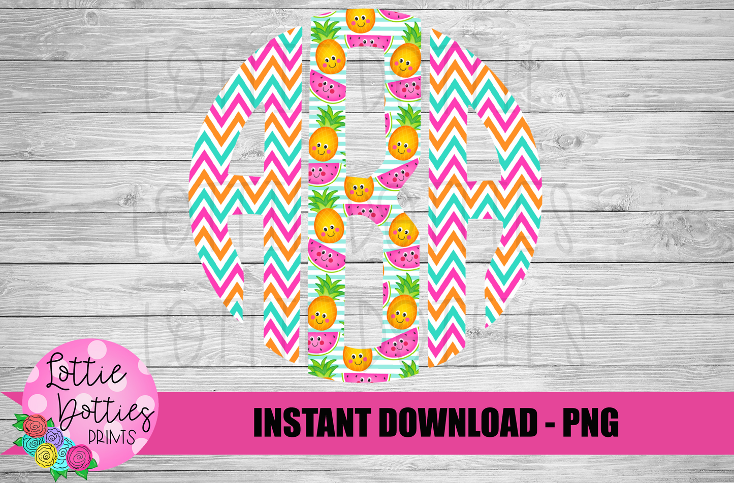 Summer Circle Monogram Alphabet - Alpha Pack - Alphabet Clipart - Instant Download