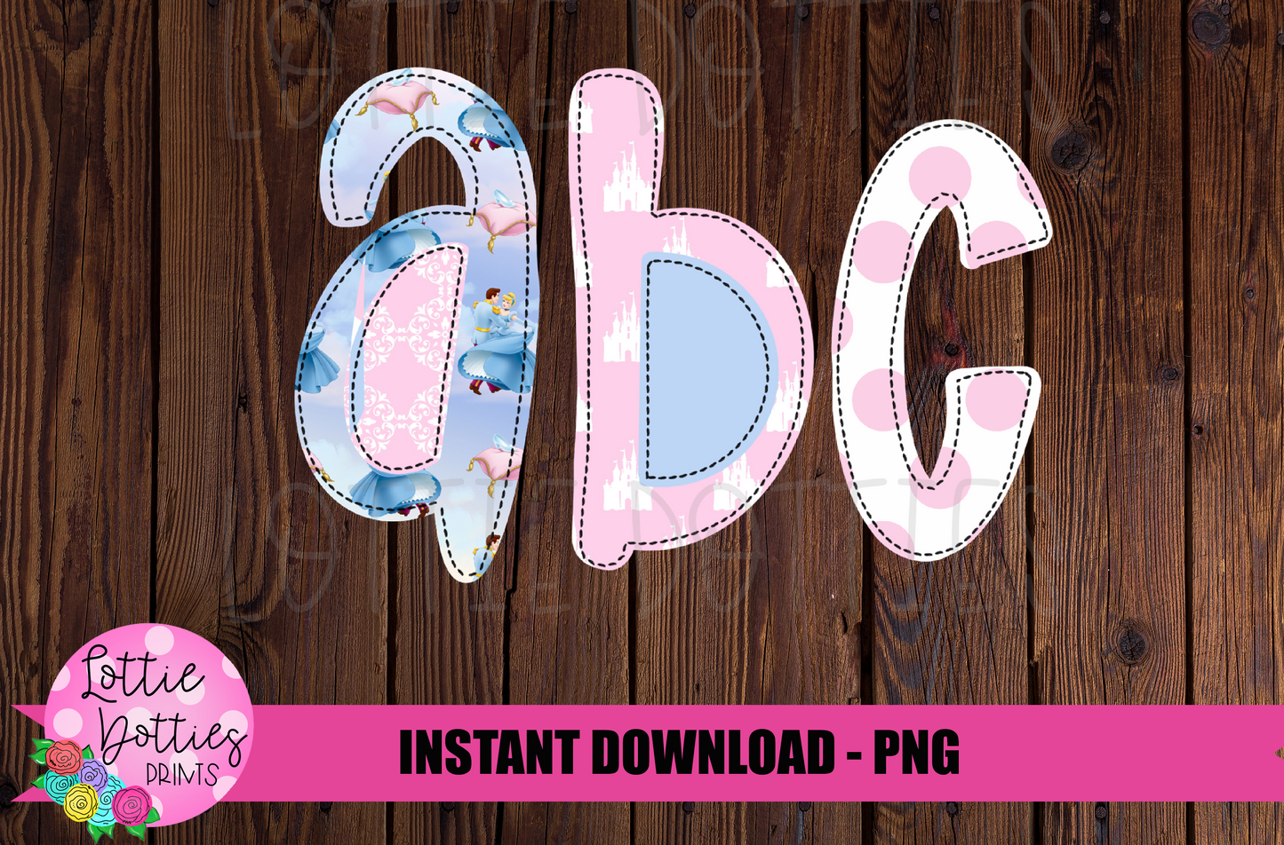 Princess Faux Applique Alphabet - Alpha Pack - Alphabet Clipart - Instant Download  - Girl Alpha Pack