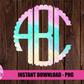 Mermaid Scallop Monogram Alphabet - Alpha Pack - Alphabet Clipart - Instant Download