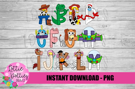 Toy inspired Alphabet - Alpha Pack - Alphabet Clipart - Instant Download  - Alpha Pack