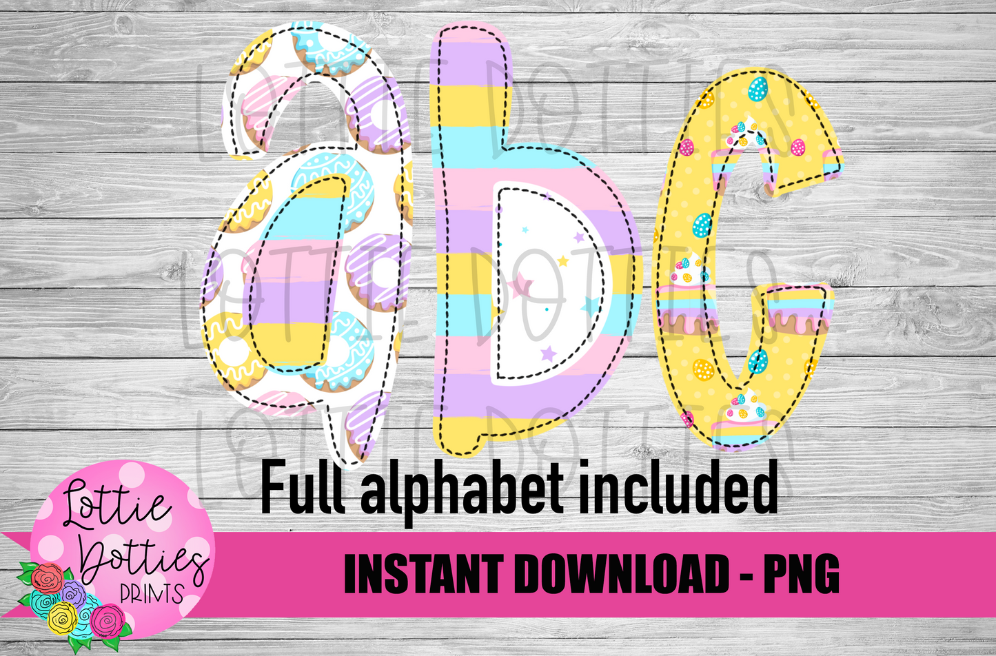 Sweet Shoppe Faux Applique Alphabet - Alpha Pack - Alphabet Clipart - Instant Download